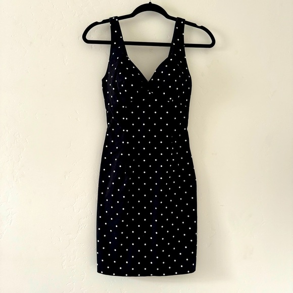 Guess Retro Polka Dot Black White mini Dress Sleeveless Cocktail Party Size 2 - Picture 1 of 5
